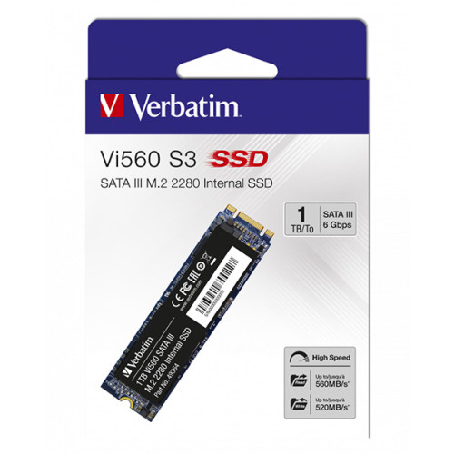 Interný disk SSD Verbatim interný M.2 SATA III, 1000GB, 1TB, Vi560, 49364, 560 MB/s-R, 520 MB/s-W