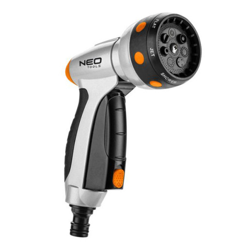 NEO TOOLS pištoľový rozprašovač 7 funkcií, CLICK ON/OFF, oranžovo-čierna, 15-706